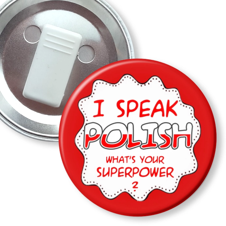 przypinka z żabką I can speak polish