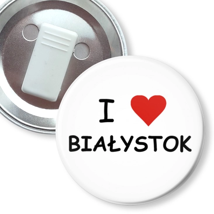 przypinka z żabką I love Białystok