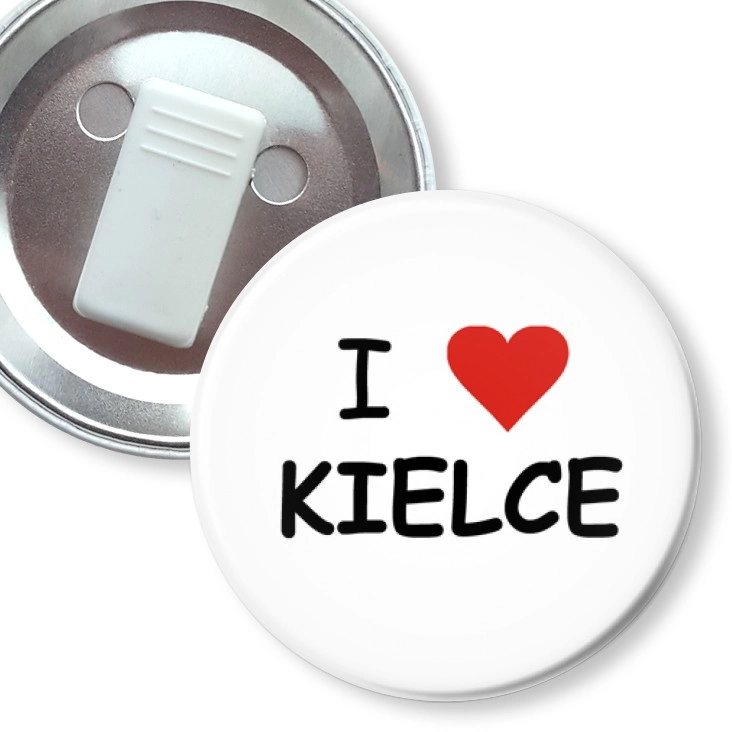 przypinka z żabką I love Kielce