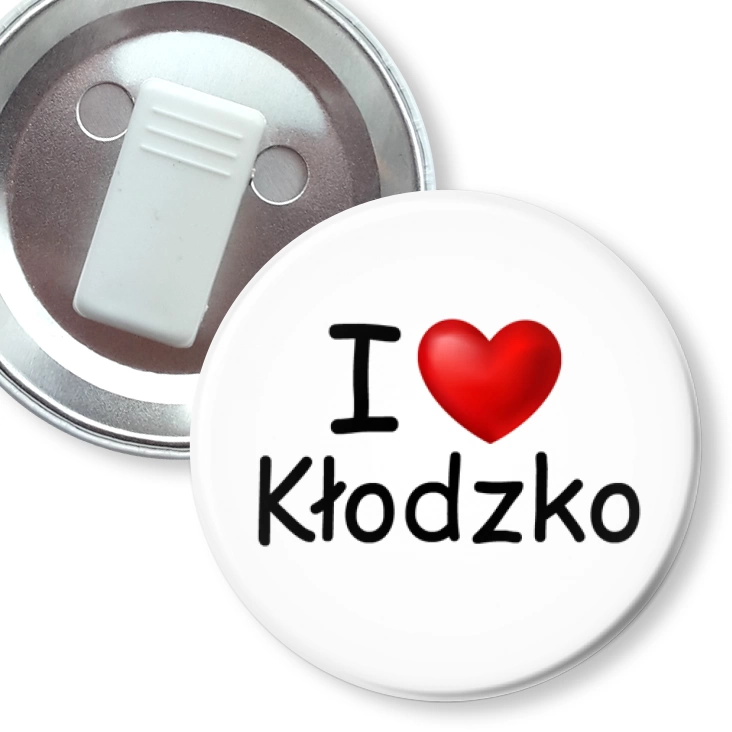 przypinka z żabką I love Kłodzko