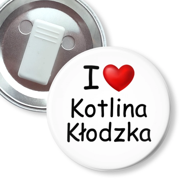 przypinka z żabką I love Kotlina Kłodzka