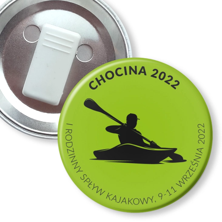 przypinka z żabką I Rodzinny Spływ Kajakowy Chocina 2022