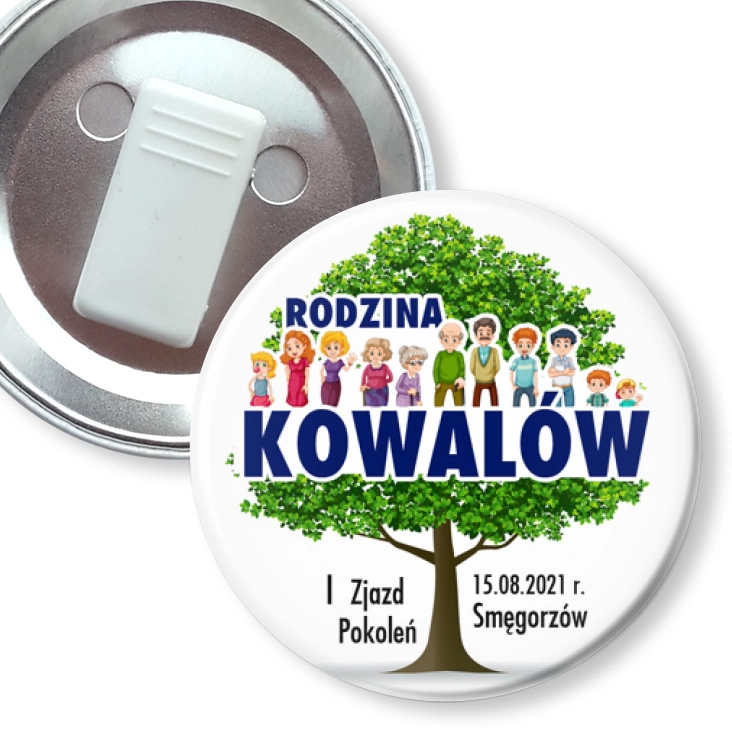 przypinka z żabką I zjazd rodziny Kowalów