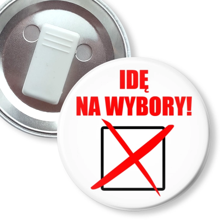 przypinka z żabką Idę na wybory rubryka