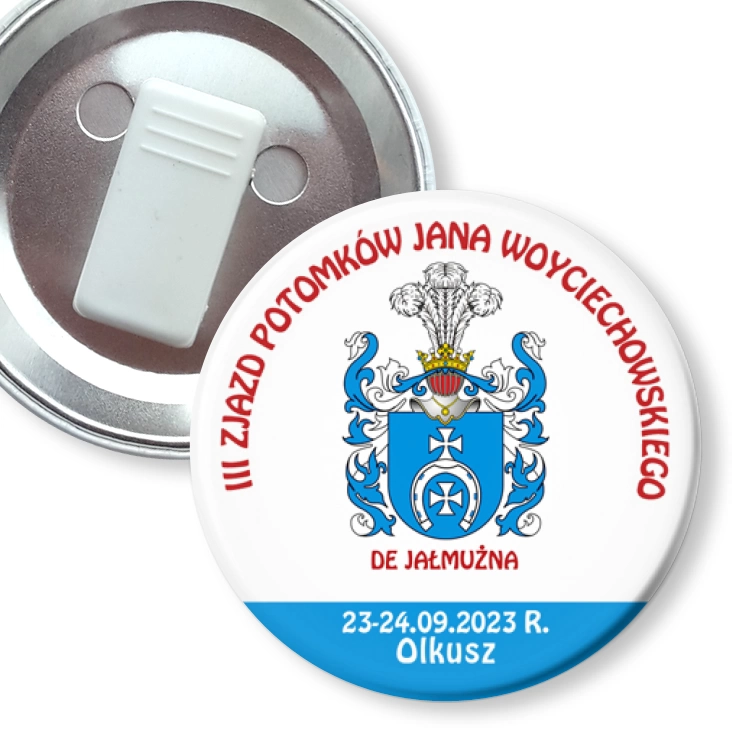 przypinka z żabką III Zjazd Potomków Jana Wojciechowskiego Olkusz