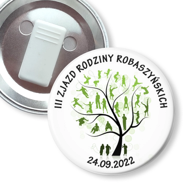przypinka z żabką III Zjazd Rodziny Robaszyńskich 2022