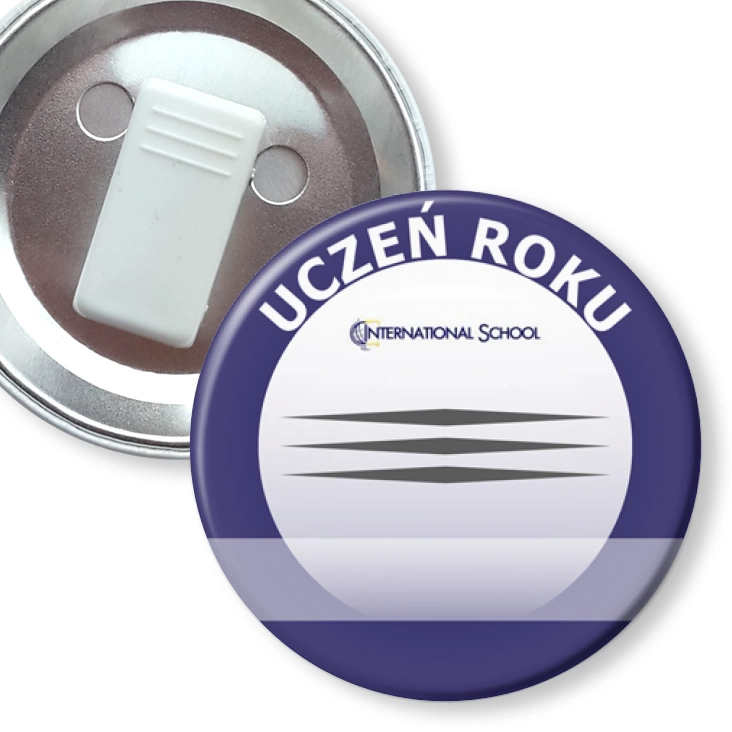 przypinka z żabką International School - Uczeń roku