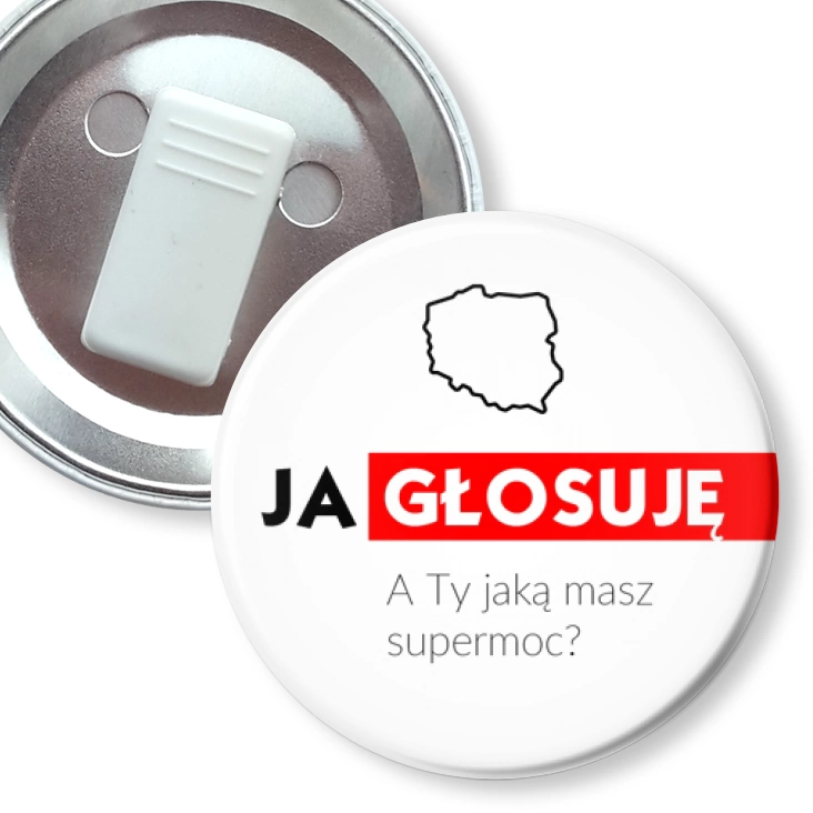 przypinka z żabką Ja głosuję