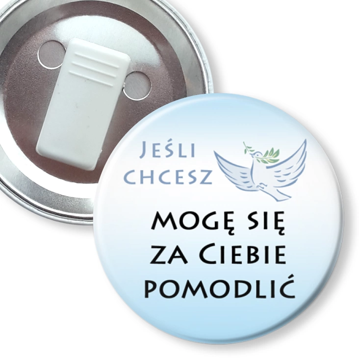 przypinka z żabką Jeśli chcesz mogę się za Ciebie pomodlić