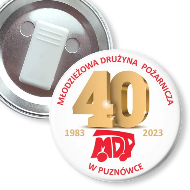 przypinka z żabką Jubileusz 40 lat MDP