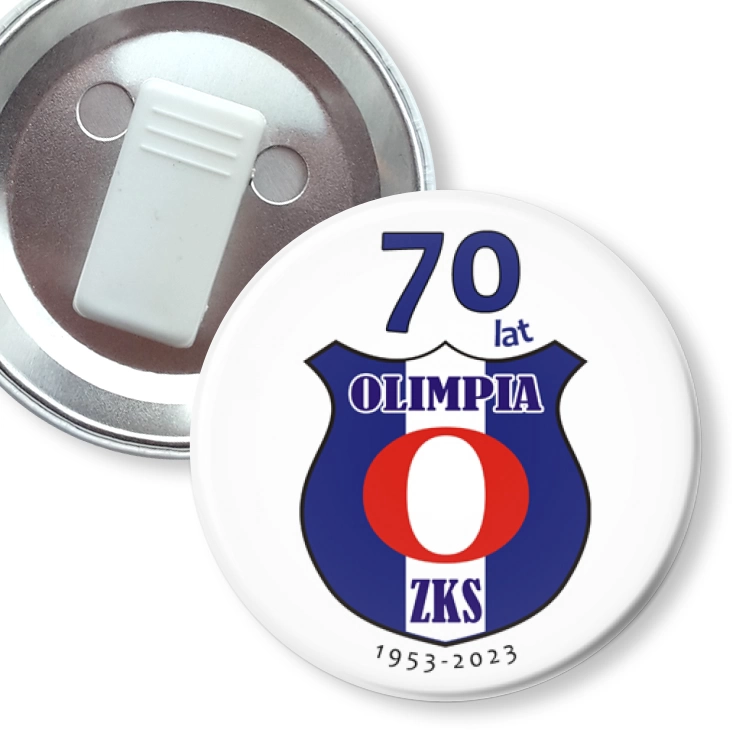 przypinka z żabką Jubileusz 70 lat Olimpia ZKS