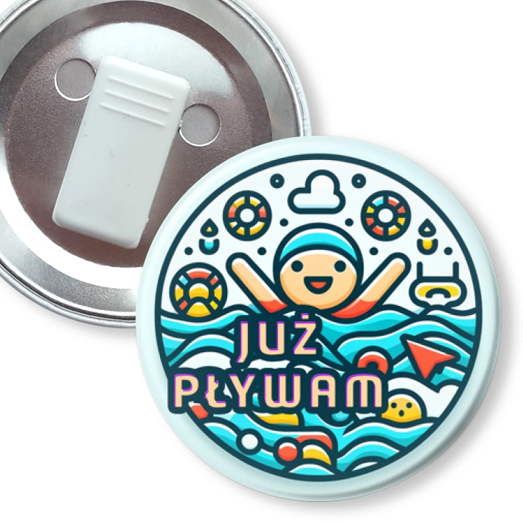 przypinka z żabką Już pływam