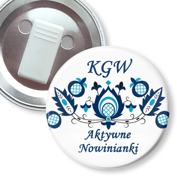 przypinka z żabką KGW aktywne Nowinianki