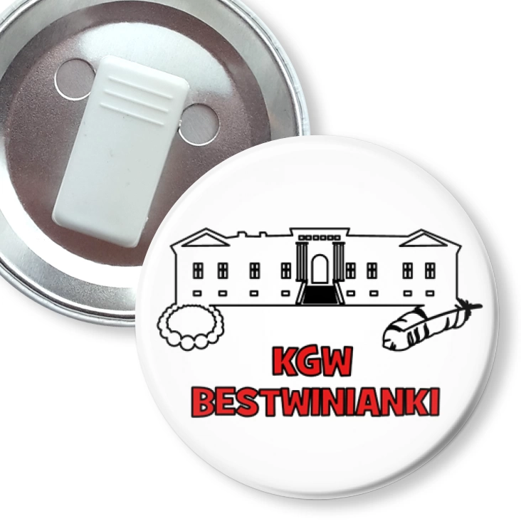 przypinka z żabką KGW Bestwinianki