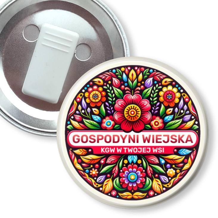 przypinka z żabką KGW gospodyni wiejska