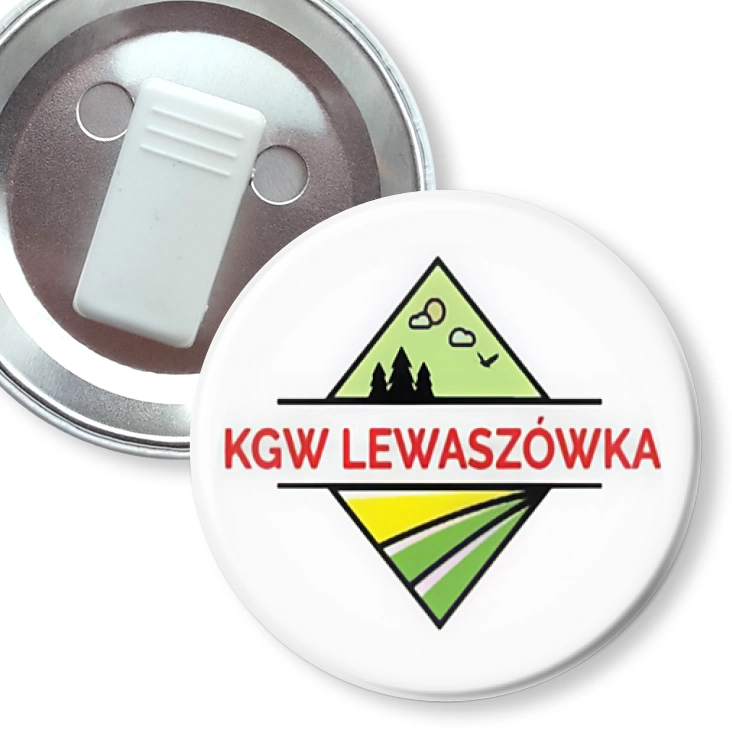 przypinka z żabką KGW Lewaszówka