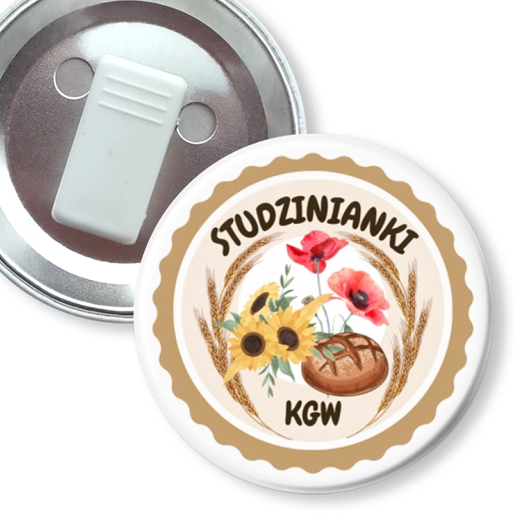 przypinka z żabką KGW Studzinianki