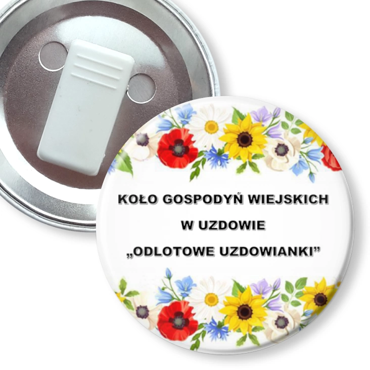 przypinka z żabką KGW Uzdowianki