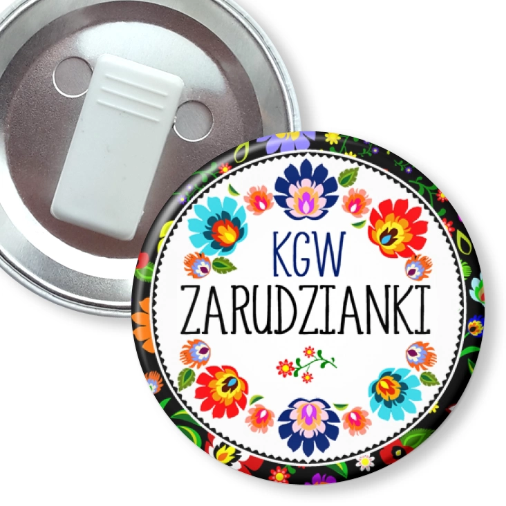 przypinka z żabką KGW Zarudzianki