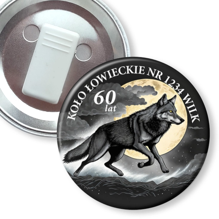 przypinka z żabką Koło Łowiceckie Wilk Jubileusz