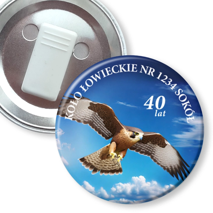 przypinka z żabką Koło Łowieckie Sokół Jubileusz