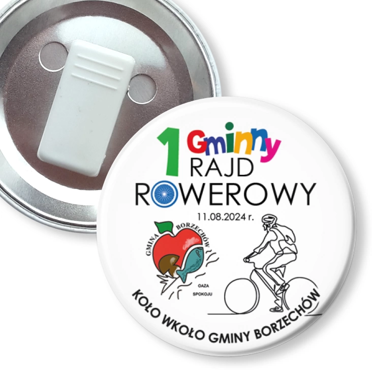 przypinka z żabką Koło wkoło Gminy Borzechów