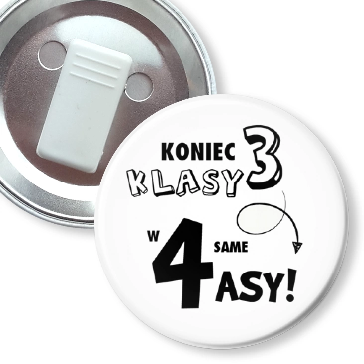 przypinka z żabką Koniec 3 klasy w 4 same asy