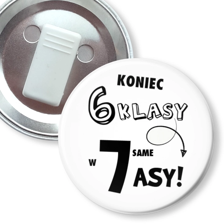 przypinka z żabką Koniec 6 klasy w 7 same asy