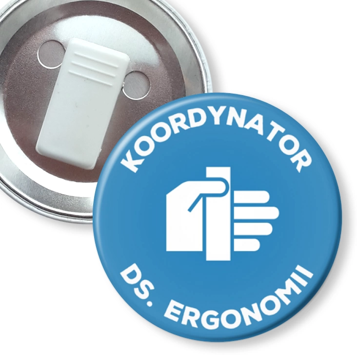przypinka z żabką Koordynator ds. ergonomii