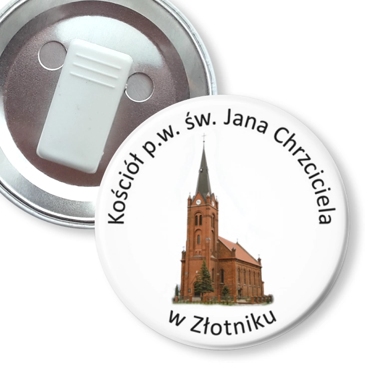 przypinka z żabką Kościół Św. Jana Chrzciciela w Złotniku