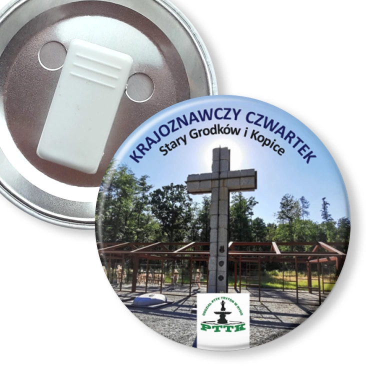 przypinka z żabką Krajoznawczy czwartek Stary Grodków i Kopice