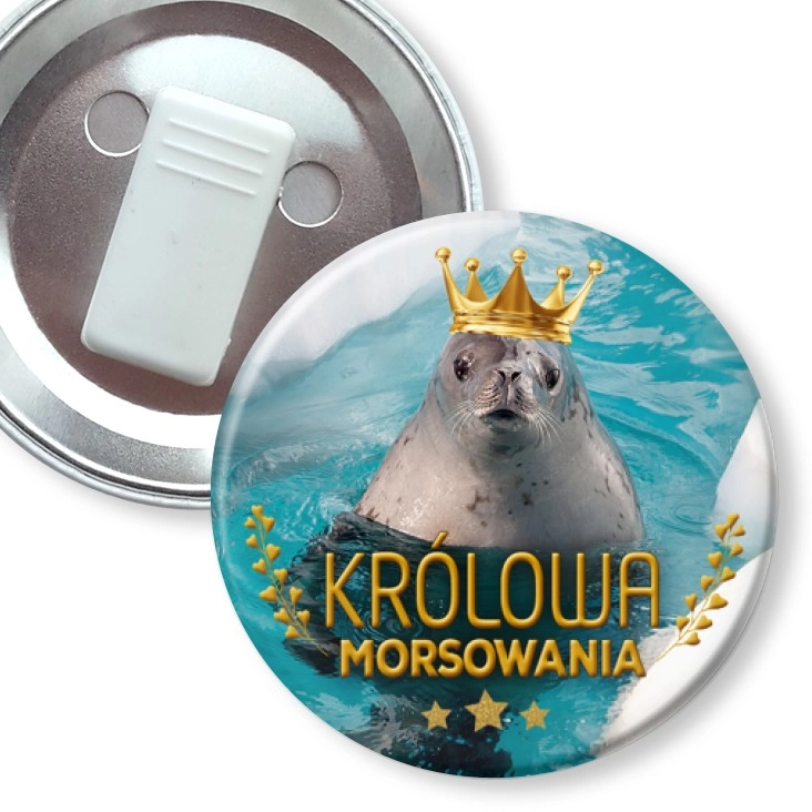 przypinka z żabką Królowa morsowania