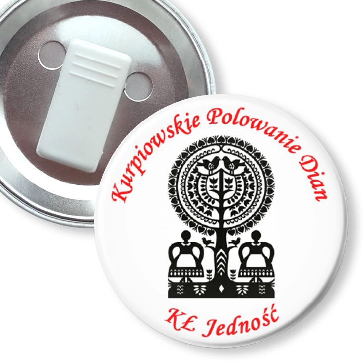przypinka z żabką Kurpiowskie Polowanie Dian