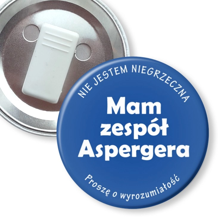 przypinka z żabką Mam zespół Aspergera