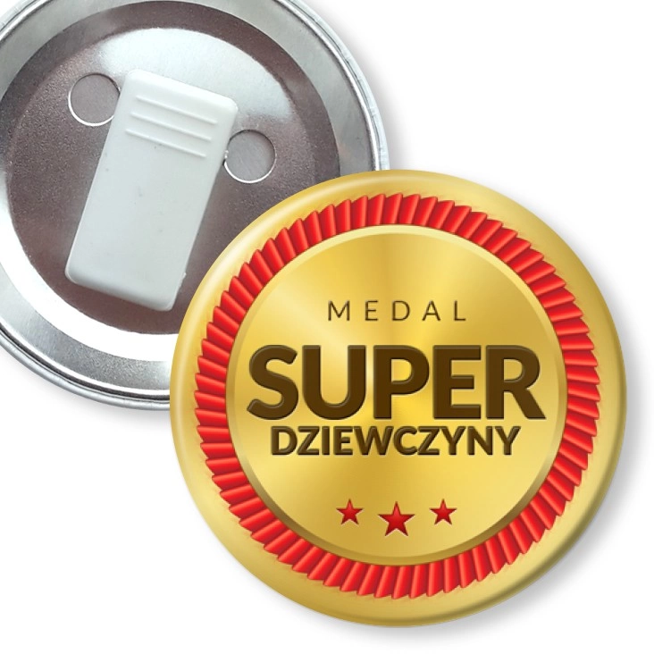 przypinka z żabką Medal Super Dziewczyny