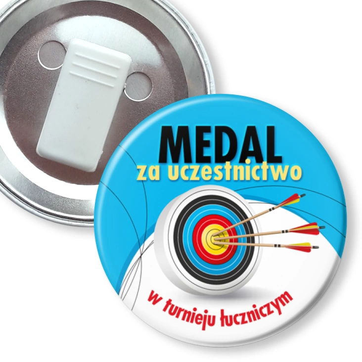 przypinka z żabką Medal za uczestnictwo u turnieju łuczniczym