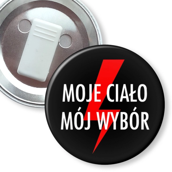 przypinka z żabką Moje ciało mój wybór