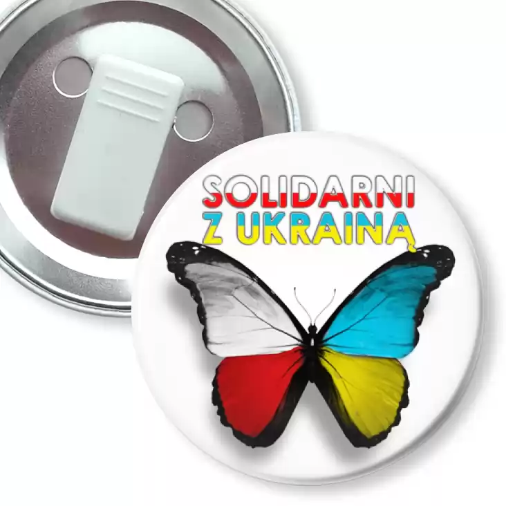 przypinka z żabką Solidarni z Ukrainą
