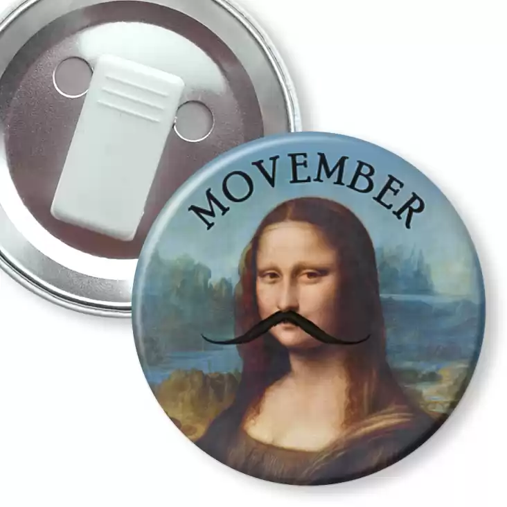 przypinka z żabką Movember Mona Lisa