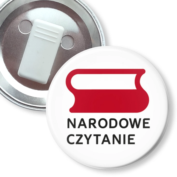 przypinka z żabką Narodowe Czytanie logo