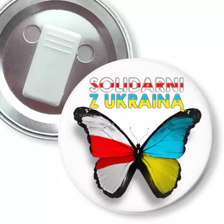 przypinka z żabką Niezależna Białoruś solidarna z Ukrainą