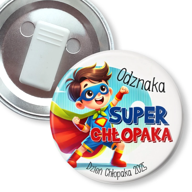 przypinka z żabką Odznaka na Dzień Chłopaka superbohater