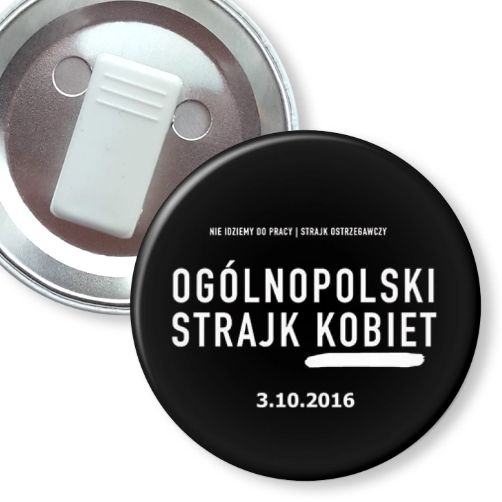 przypinka z żabką Ogólnopolski Strajk Kobiet