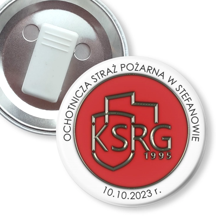 przypinka z żabką OSP Stefanów
