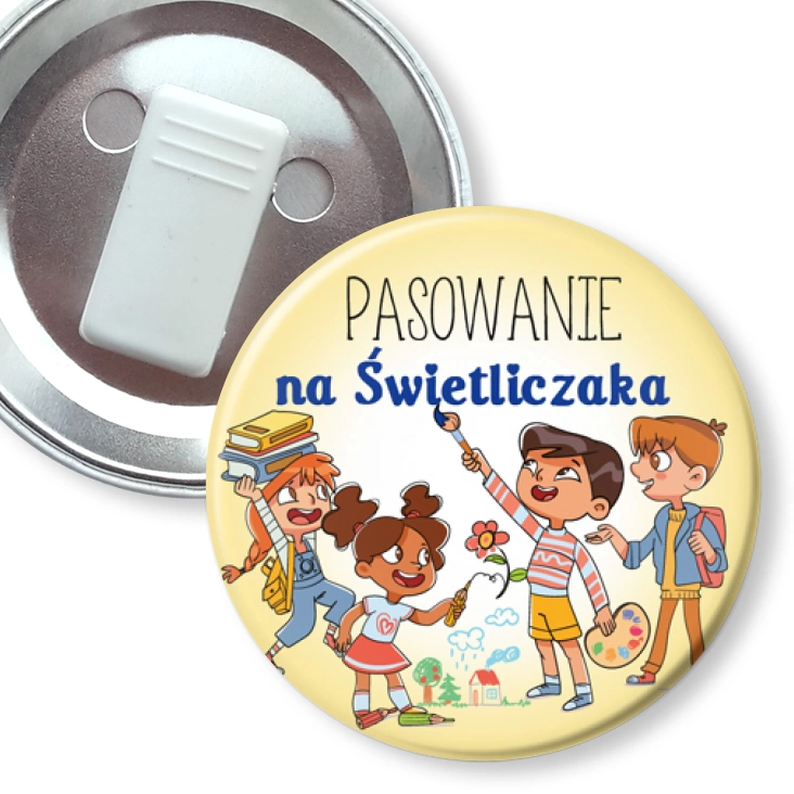 przypinka z żabką Pasowanie na Świetliczaka