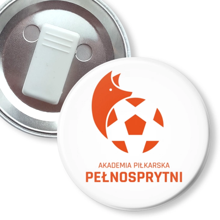 przypinka z żabką Pełnosprytni Logo