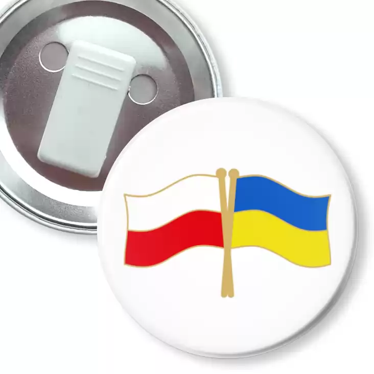 przypinka z żabką Polska-Ukraina flagi
