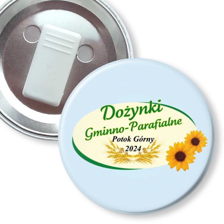 przypinka z żabką Potok Górny Dożynki 2024