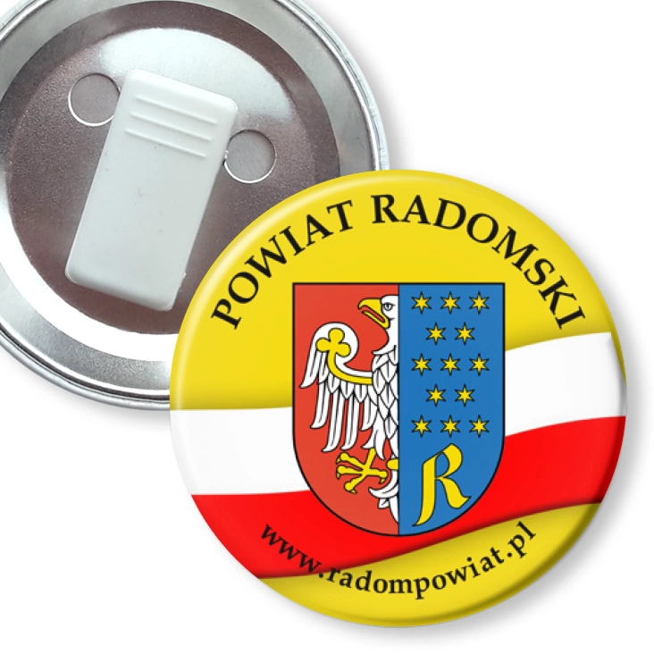 przypinka z żabką Powiat Radomski