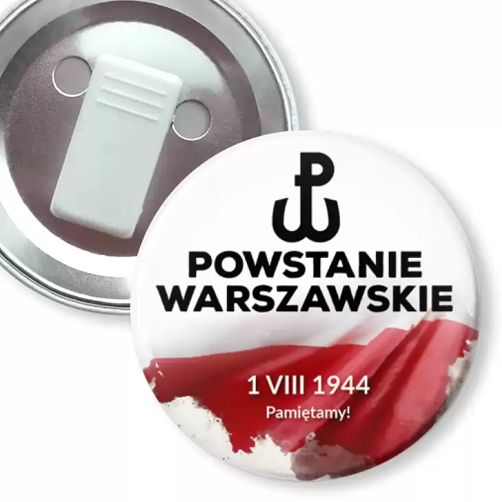 przypinka z żabką Powstanie Warszawskie flaga Polski